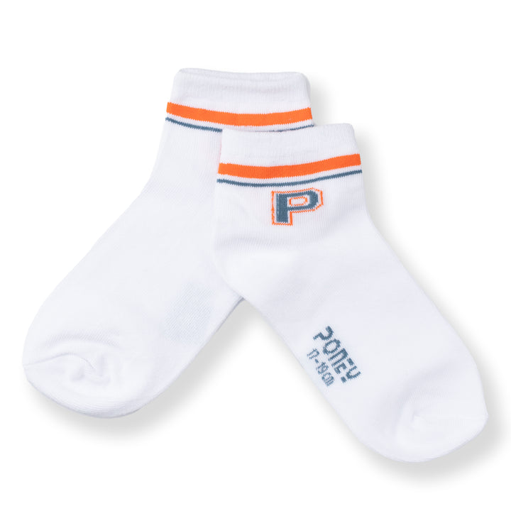 [NEW] Poney Boys White Letter 'P' Socks 2129