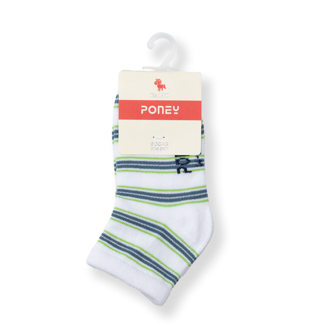 [NEW] Poney Boys White Wave Stripes Socks 2131