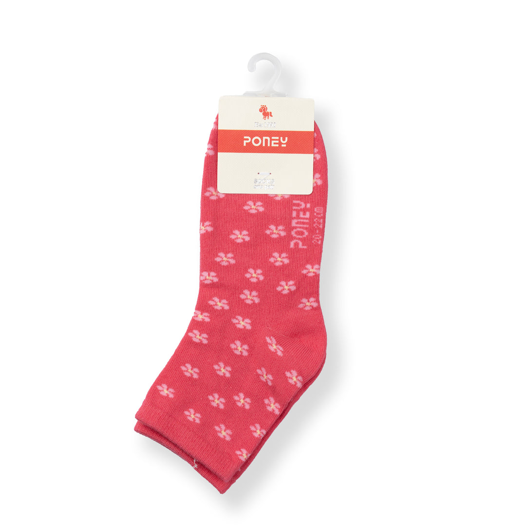 [NEW] Poney Girls Fuchsia Flower Socks 2134