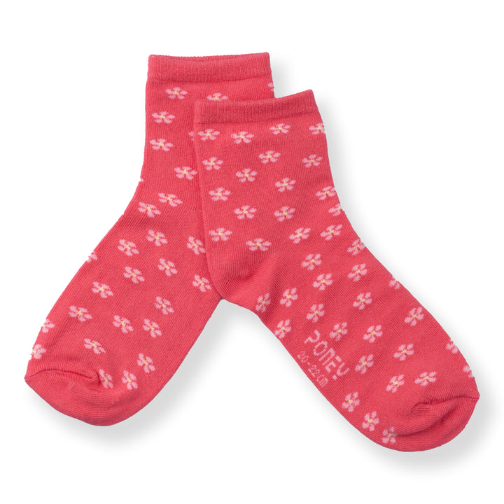 [NEW] Poney Girls Fuchsia Flower Socks 2134