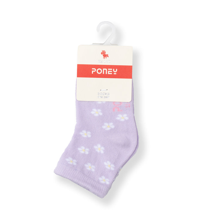 [NEW] Poney Girls Light Purple Blossom Socks 2135