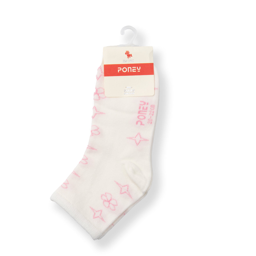 [NEW] Poney Girls White Star All-Over Socks 2137