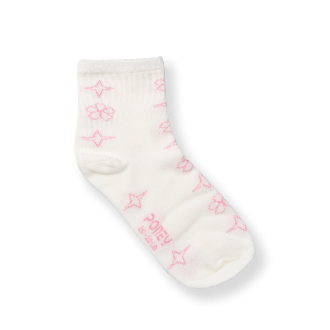 [NEW] Poney Girls White Star All-Over Socks 2137
