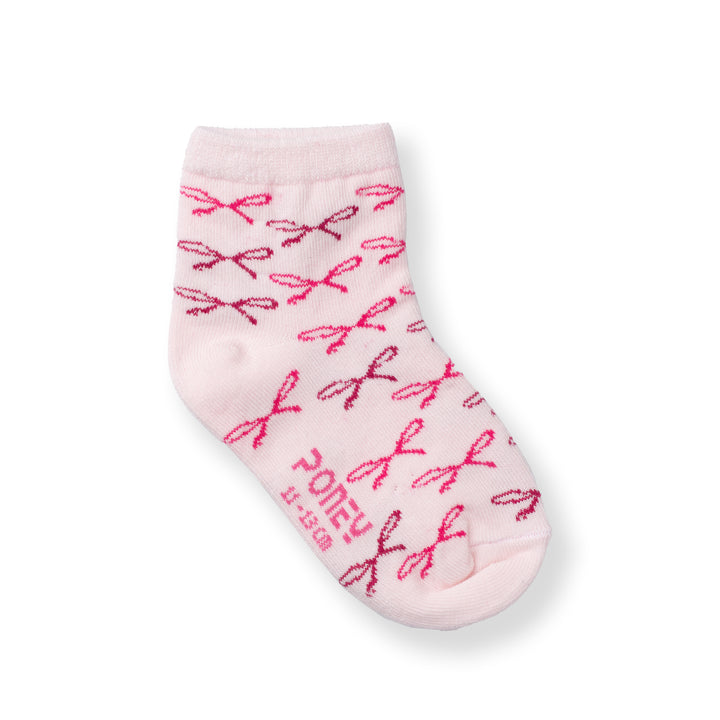 [NEW] Poney Girls Light Pink Ribbon All-Over Socks 2138