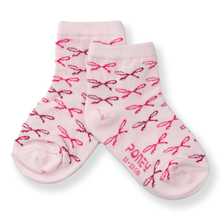 [NEW] Poney Girls Light Pink Ribbon All-Over Socks 2138