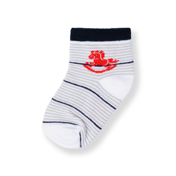 Poney Baby Boy White Socks 2141AB