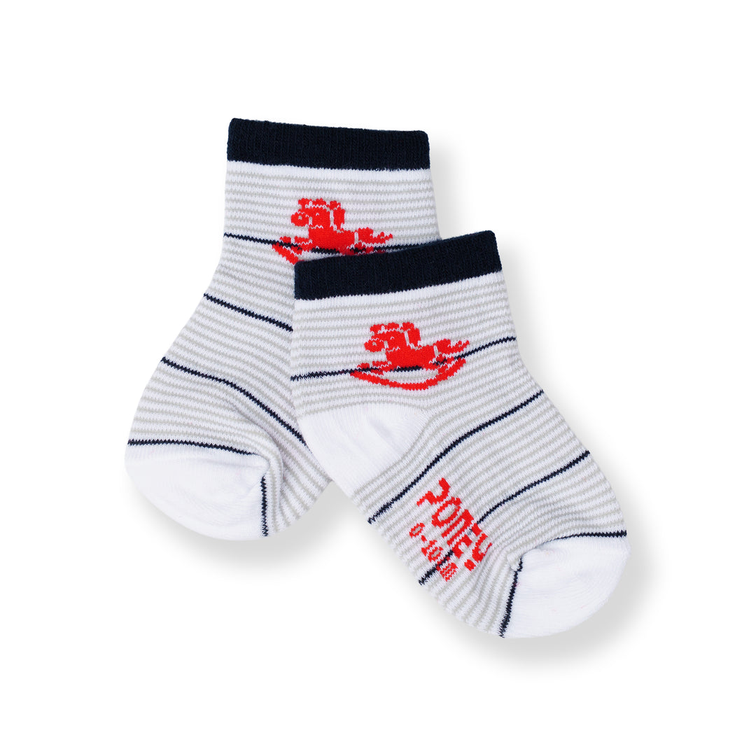 Poney Baby Boy White Socks 2141AB