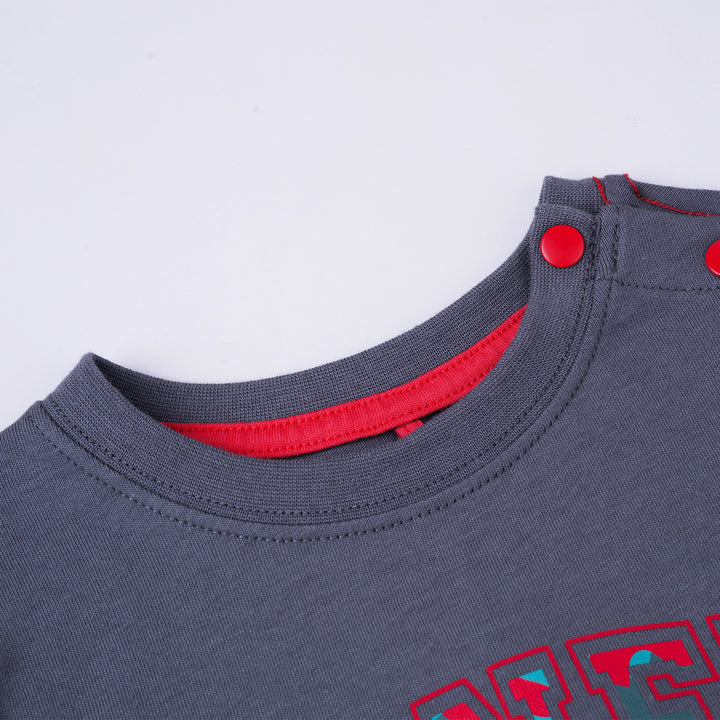 Poney Boys Grey Poney Logo Short Sleeve Tee