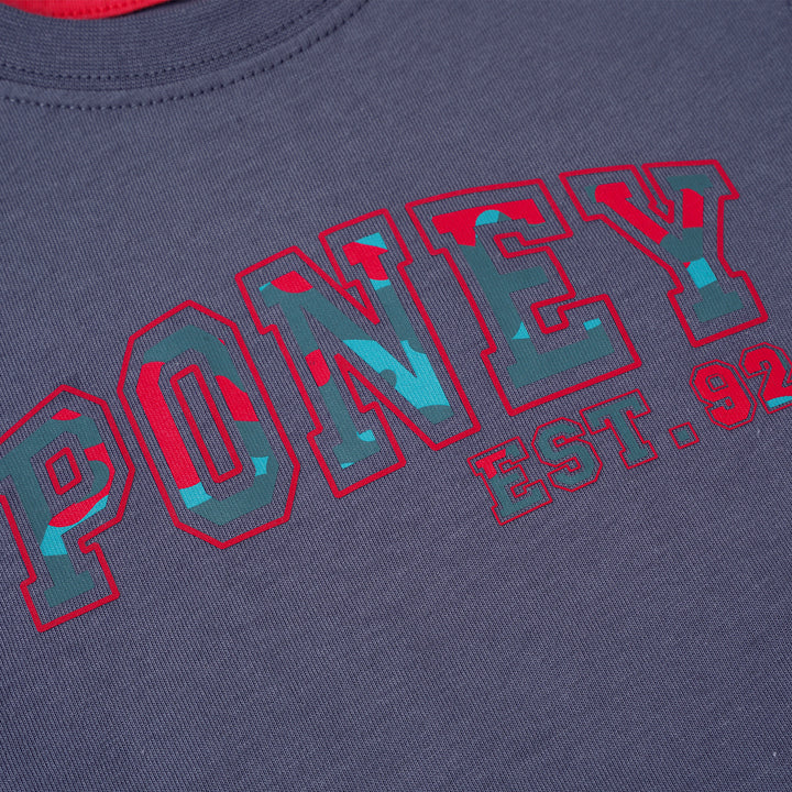 Poney Boys Grey Poney Logo Short Sleeve Tee