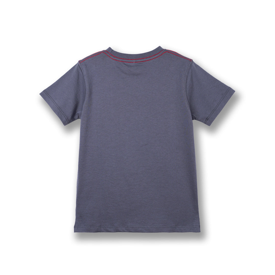 Poney Boys Grey Poney Logo Short Sleeve Tee