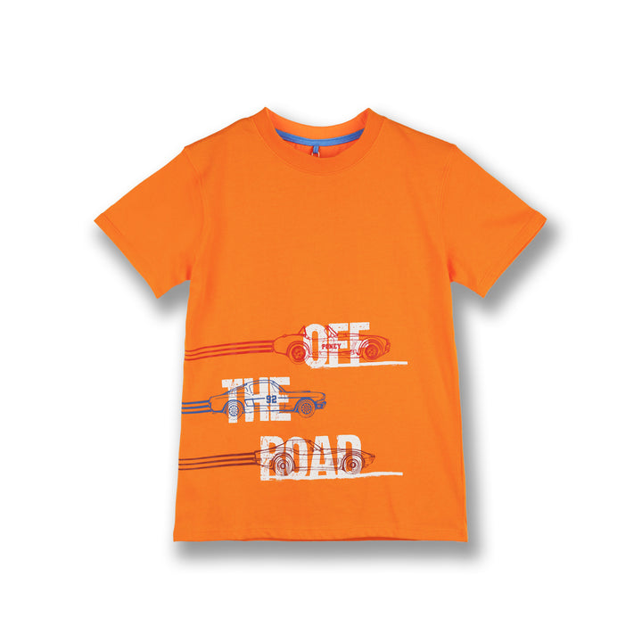 Poney Boys Orange Off The Road Short Sleeve Tee