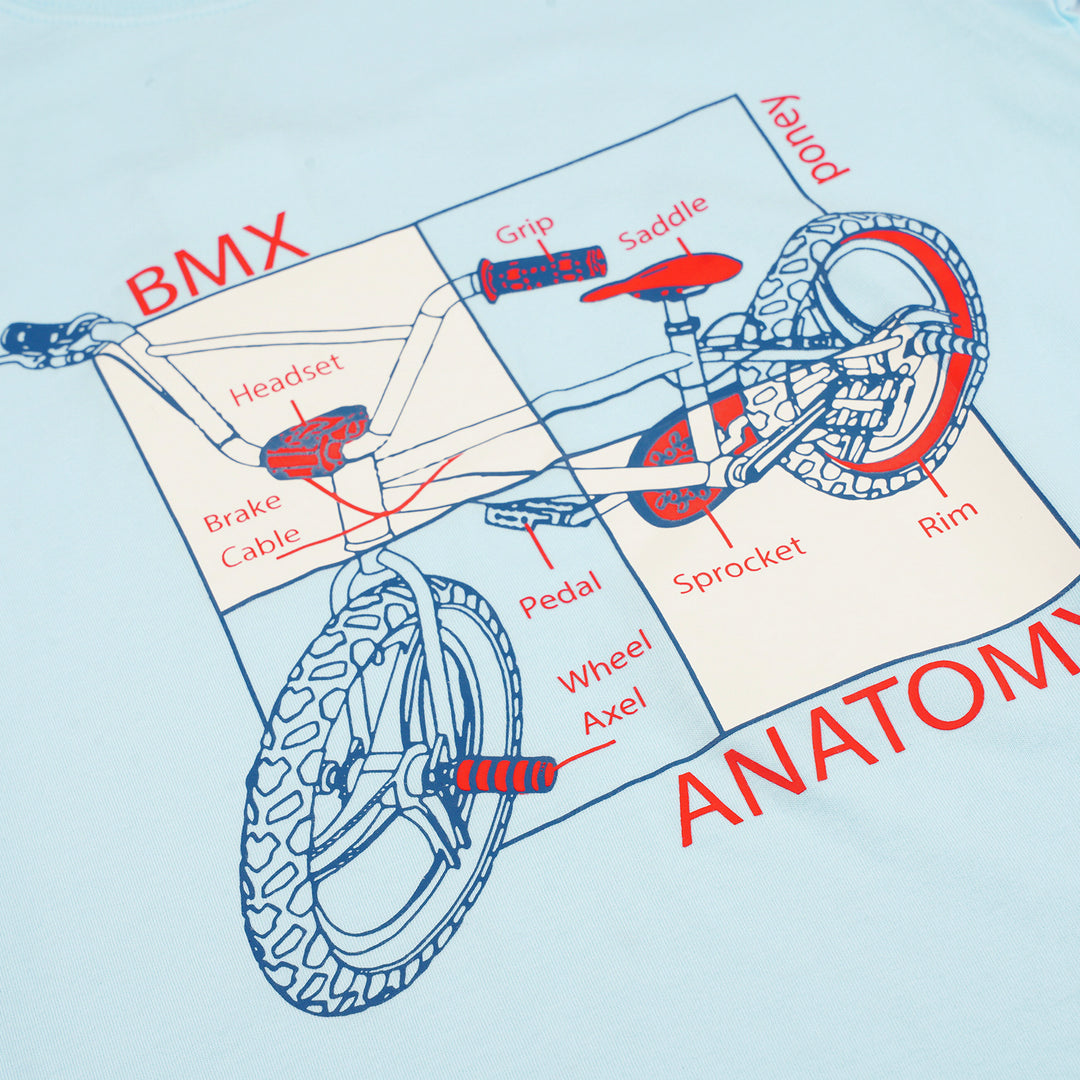 Poney Boys Lt Blue BMX Anatomy Short Sleeve Tee