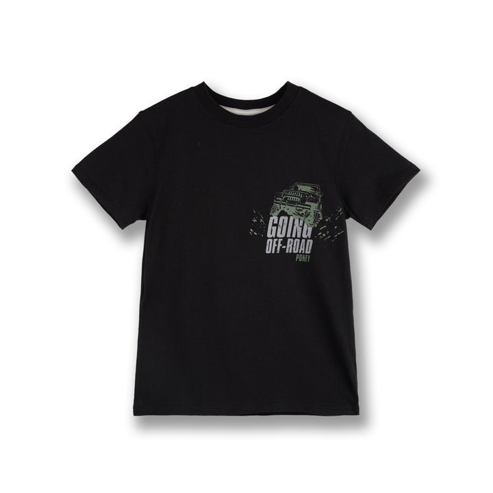 Poney Boys Black Going Off Road Short Sleeve Tee