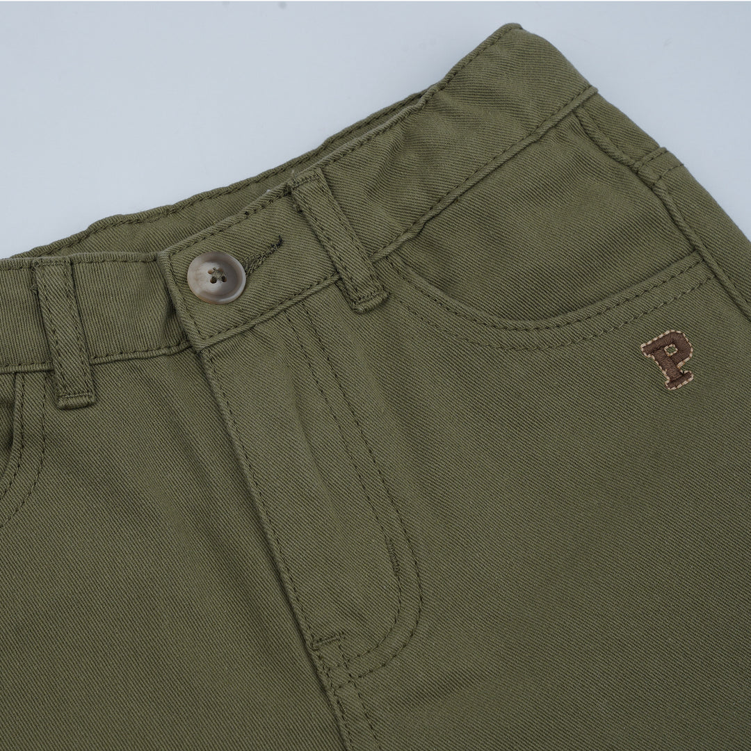 Poney Boys Green Basic Chinos Short Pants 2230125