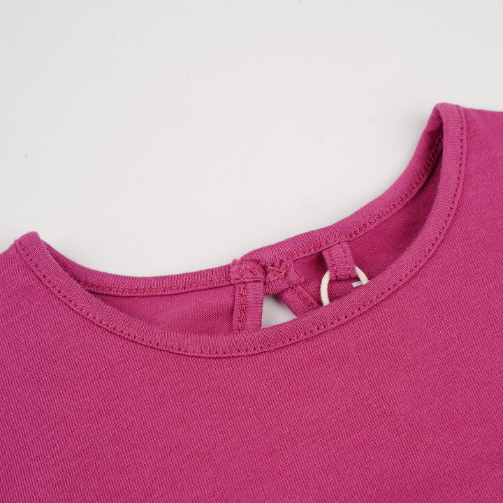 Poney Girls Maroon Believe In Unicorn Short Sleeve Tee