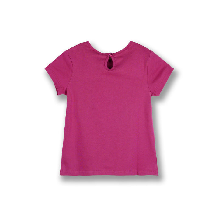 Poney Girls Maroon Believe In Unicorn Short Sleeve Tee