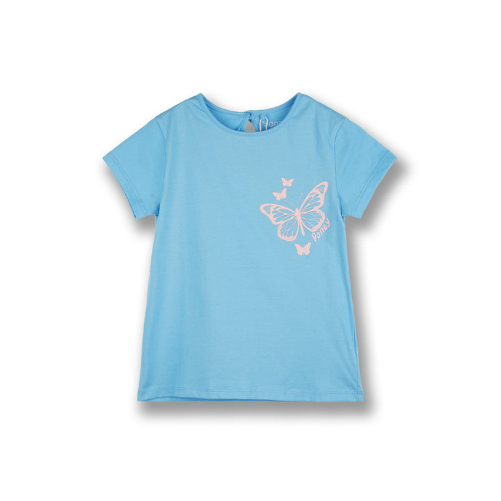 Poney Girls Blue Daydream Butterfly Short Sleeve Tee