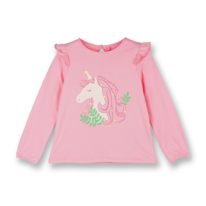 Poney Girls Pink Gracious Unicorn Long Sleeve Tee