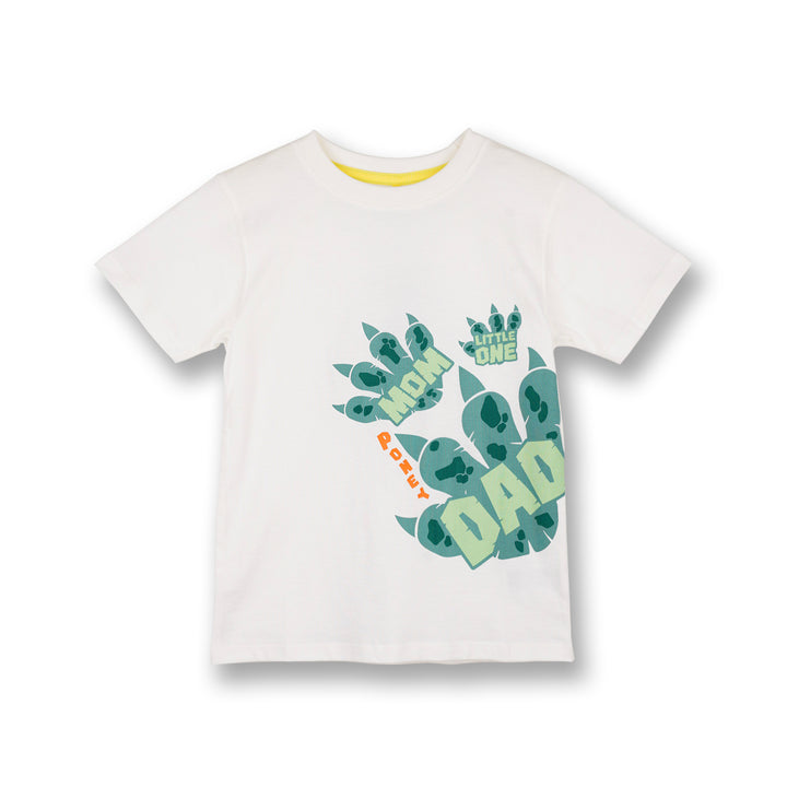 Poney Boys White My Family's Footprint Short Sleeve Tee