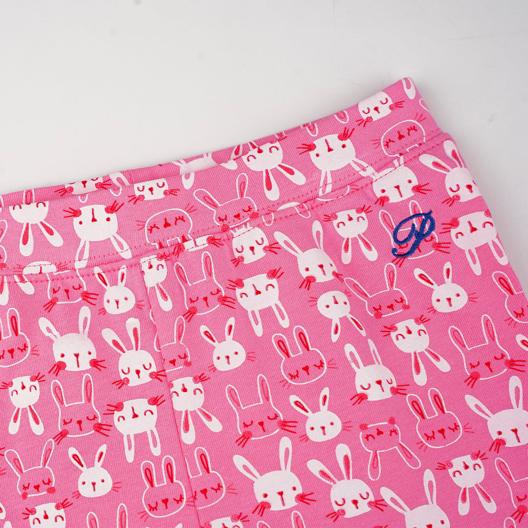 Poney Girls Pink Bunny All Over Legging