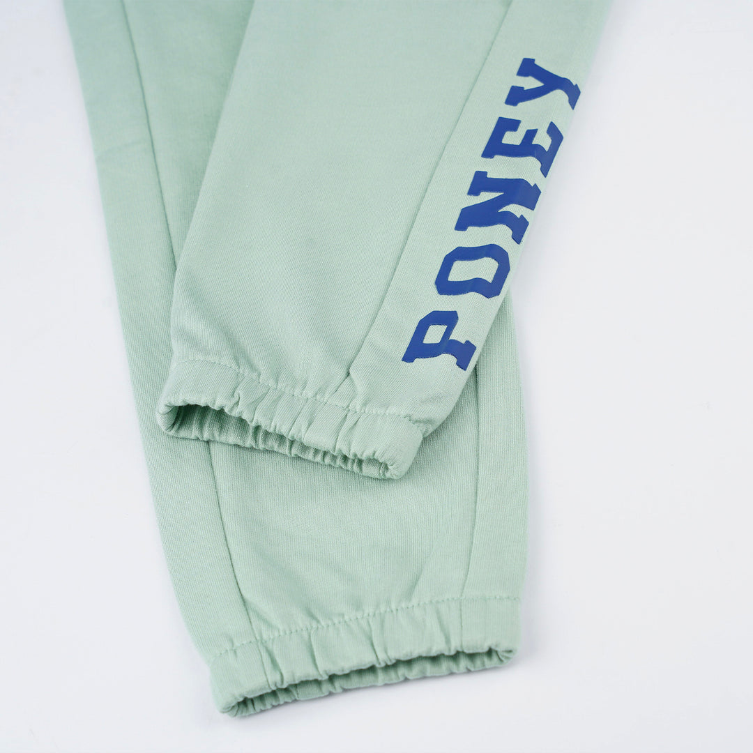 Poney Boys Green Side Print Logo Cut & Sew Jogger