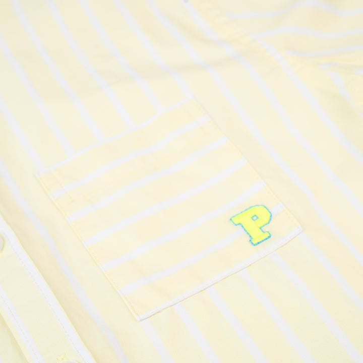 Boys Lime Yellow Striped Long Sleeve Shirt