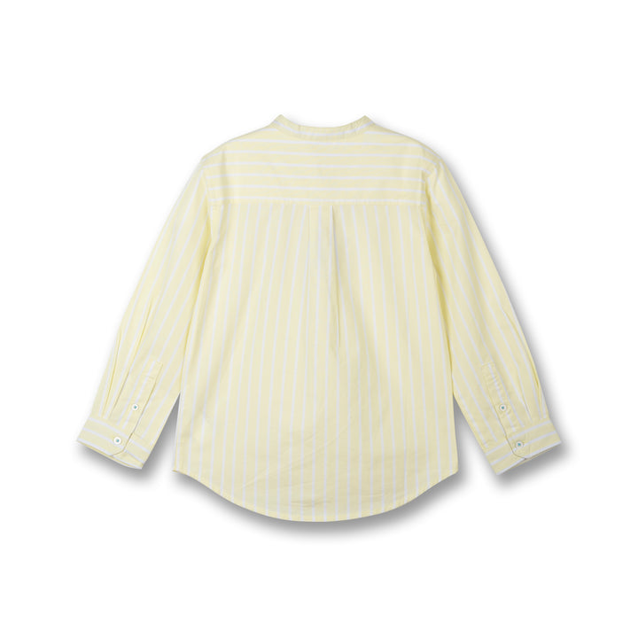 Boys Lime Yellow Striped Long Sleeve Shirt