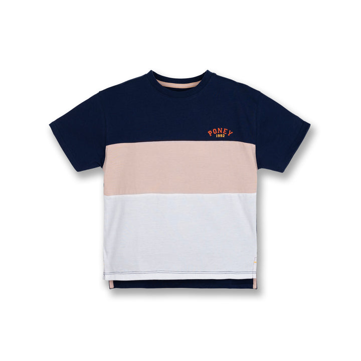 Poney Boys Navy Cut & Sew 1992 Poney Short Sleeve Tee