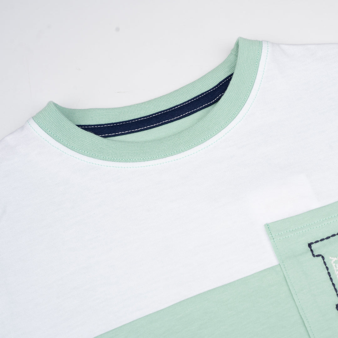 Poney Boys Green Cut & Sew Pocket Icon Short Sleeve Tee