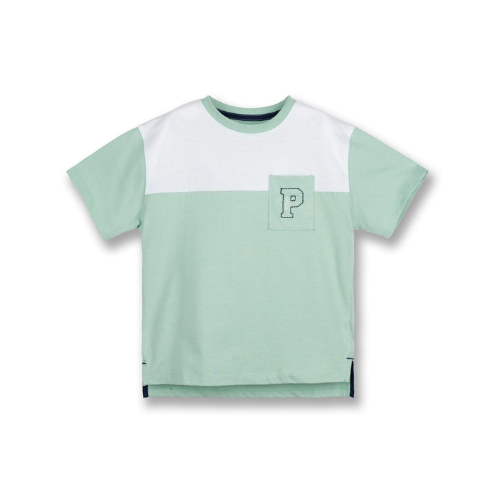 Poney Boys Green Cut & Sew Pocket Icon Short Sleeve Tee