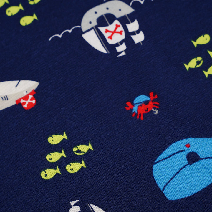 Poney Baby Boys Navy Sharks And Ships Sleeveless Tee