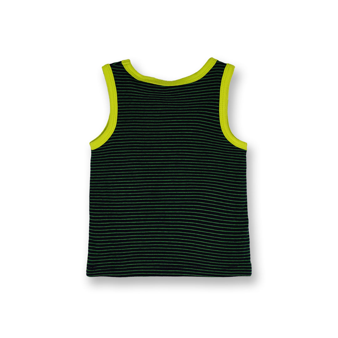 Poney Baby Boys Navy Stripes Yarn Dyed Sleeveless Tee