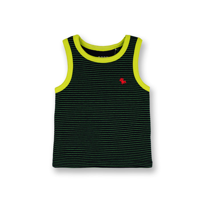 Poney Baby Boys Navy Stripes Yarn Dyed Sleeveless Tee