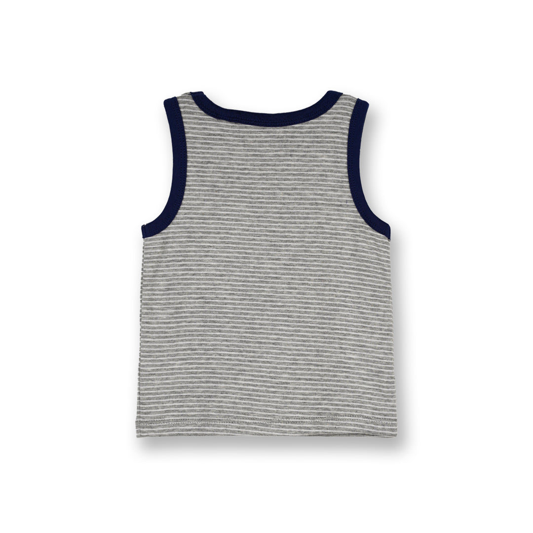 Poney Baby Boys Melange Stripes Yarn Dyed Sleeveless Tee