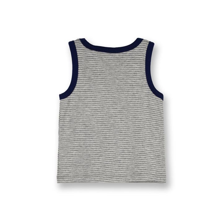 Poney Baby Boys Melange Stripes Yarn Dyed Sleeveless Tee