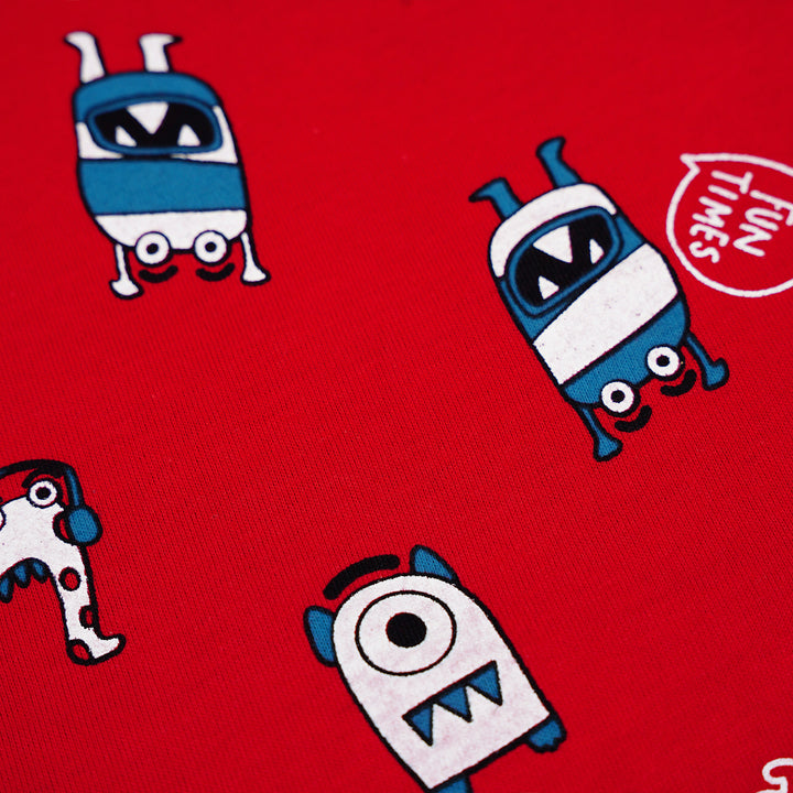 Poney Baby Boys Red Cool Dude Monster Short Sleeve Tee