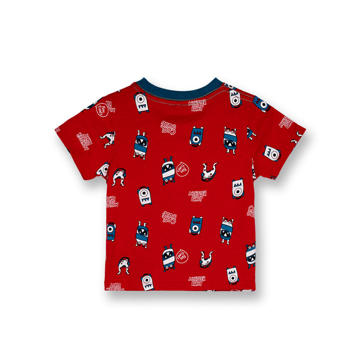 Poney Baby Boys Red Cool Dude Monster Short Sleeve Tee