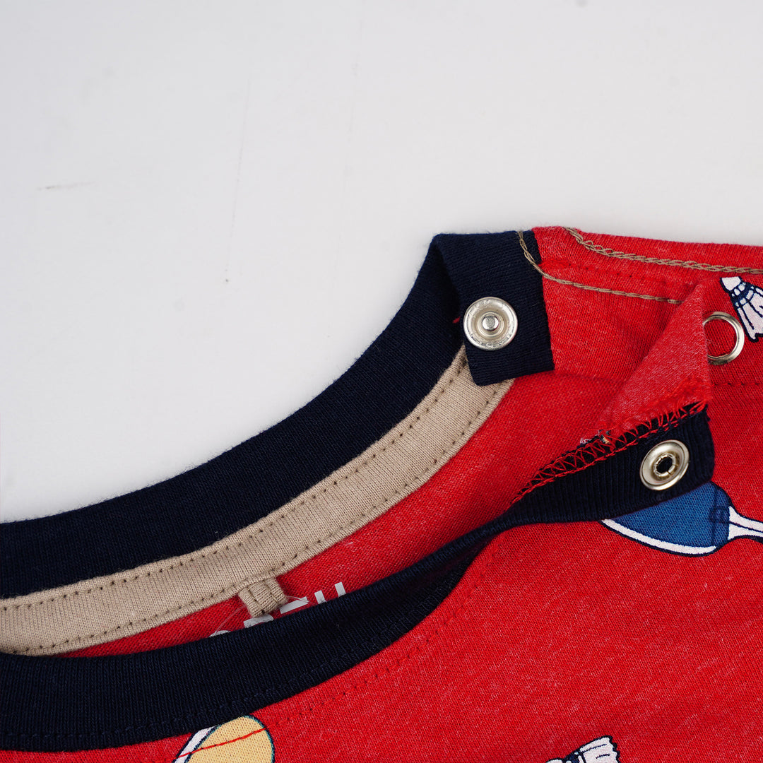 Poney Baby Boys Red Racket Games Short Sleeve Tee