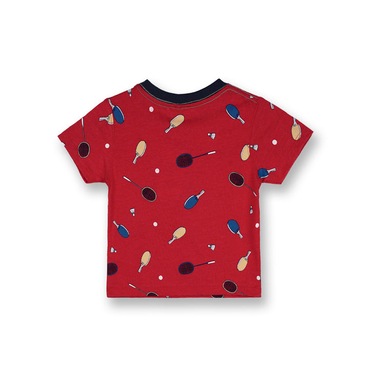 Poney Baby Boys Red Racket Games Short Sleeve Tee