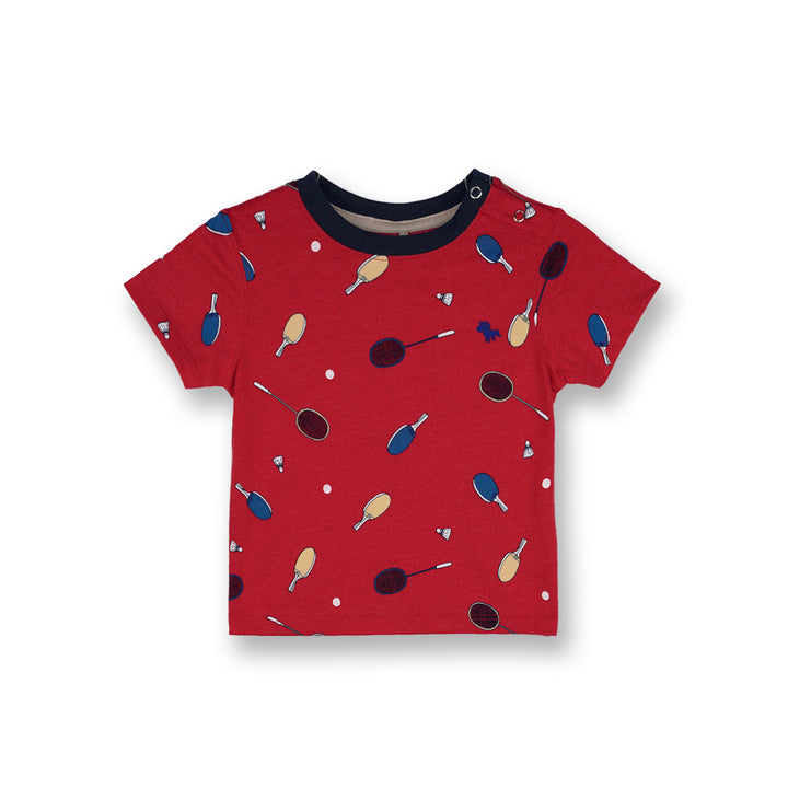 Poney Baby Boys Red Racket Games Short Sleeve Tee