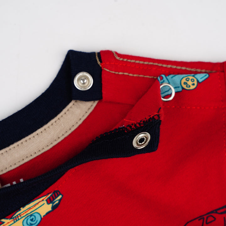Poney Baby Boys Red Super Cars Short Sleeve Tee