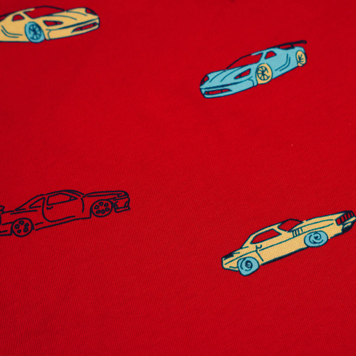 Poney Baby Boys Red Super Cars Short Sleeve Tee