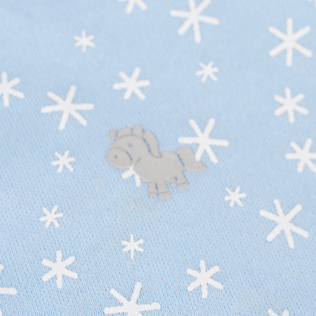 Poney Baby Girls Light Blue Starry White Spaghetti Top