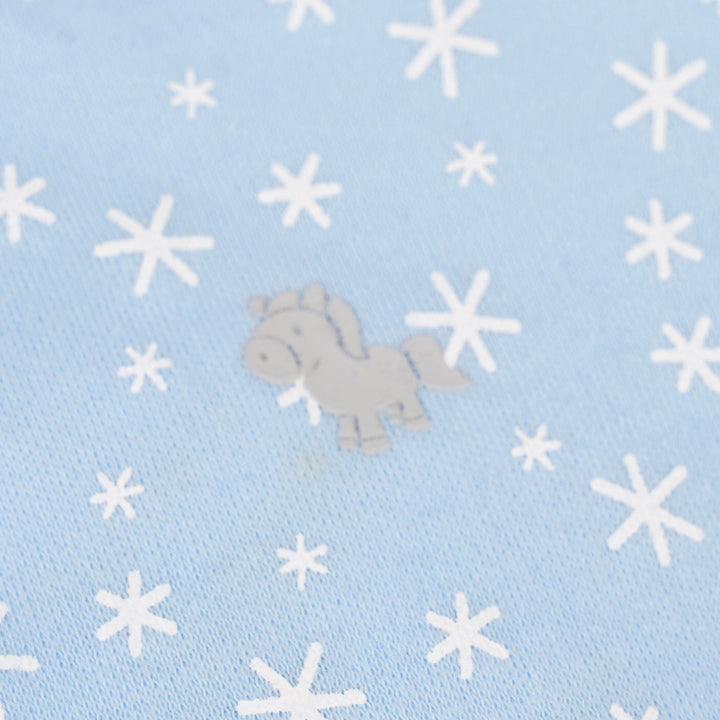 Poney Baby Girls Light Blue Starry White Spaghetti Top