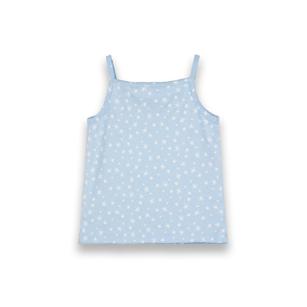 Poney Baby Girls Light Blue Starry White Spaghetti Top