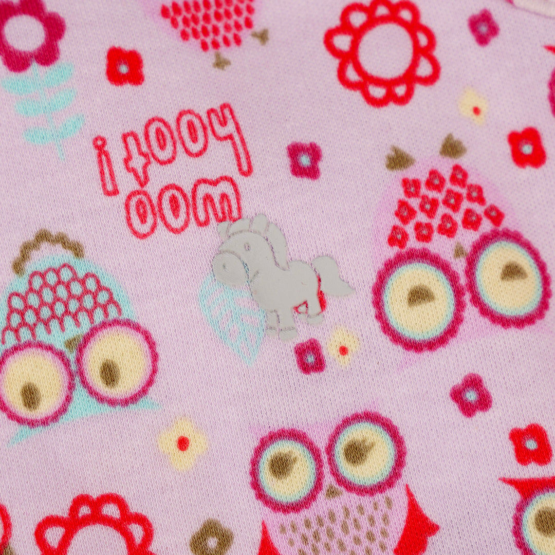 Poney Baby Girls Light Pink Owl Friends Spaghetti Top
