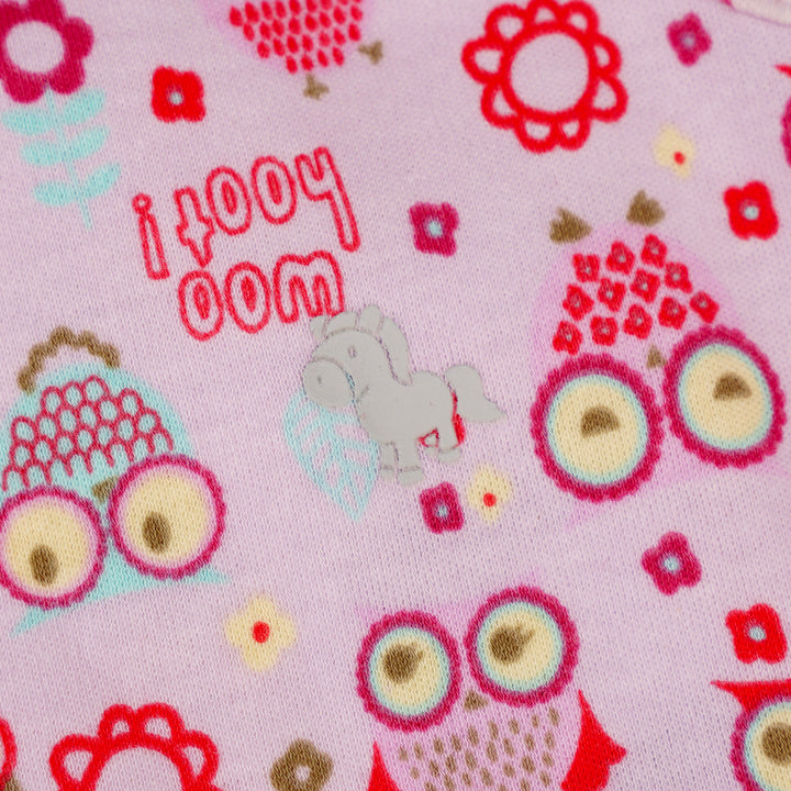 Poney Baby Girls Light Pink Owl Friends Spaghetti Top