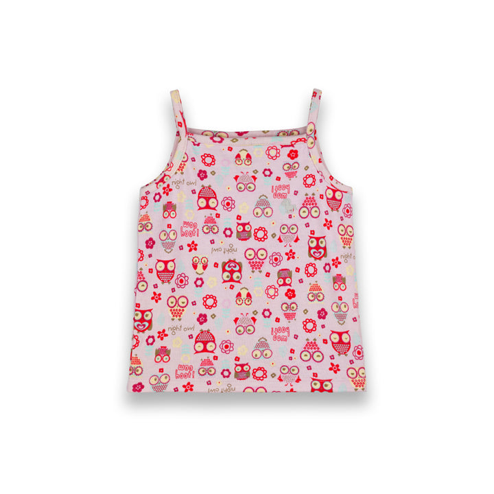 Poney Baby Girls Light Pink Owl Friends Spaghetti Top