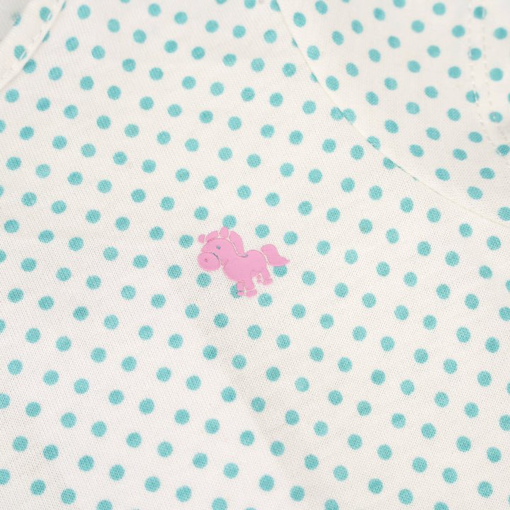 Poney Baby Girls White Blue Breeze Polka Short Sleeve Tee