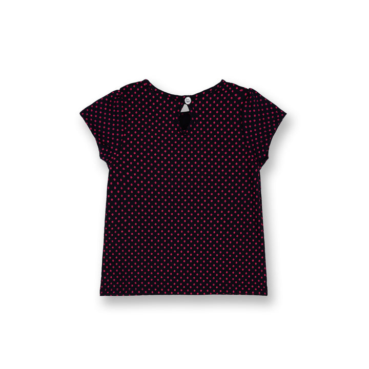 Poney Baby Girls Black Midnight Polka Short Sleeve Tee